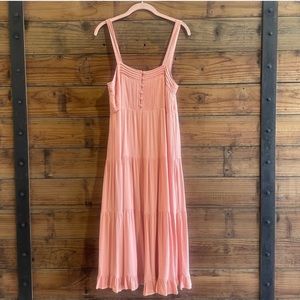 Olivaceous-midi peach dress